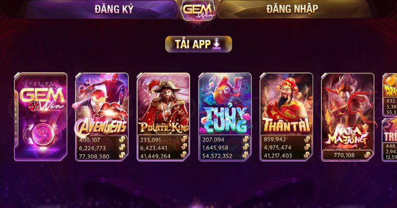 Game slot nổ hủ siêu đa dạng tại Gemwin