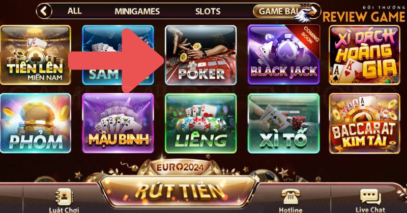 Thao tác tham gia chơi Poker ngay tại cổng game Sunwin